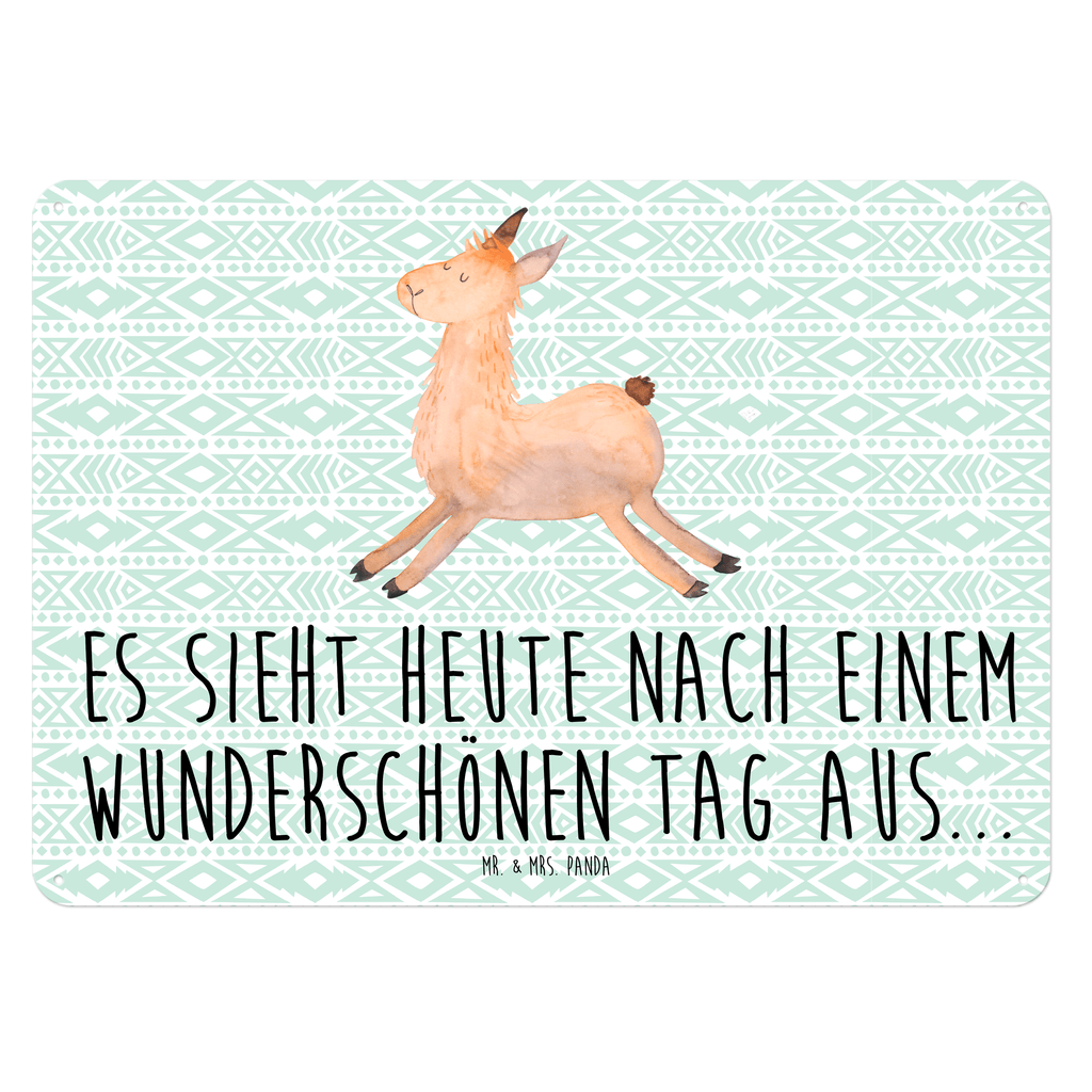 Blechschild Lama springend Blechschild, Metallschild, Geschenk Schild, Schild, Magnet-Metall-Schild, Deko Schild, Wandschild, Wand-Dekoration, Türschild, Lama, Alpaka, Lamas, Lieblingstag, Happy day, fröhlich, Glück, Freundin, Liebeskummer, Neustart, guten Morgen, Start, Prüfung, Abitur