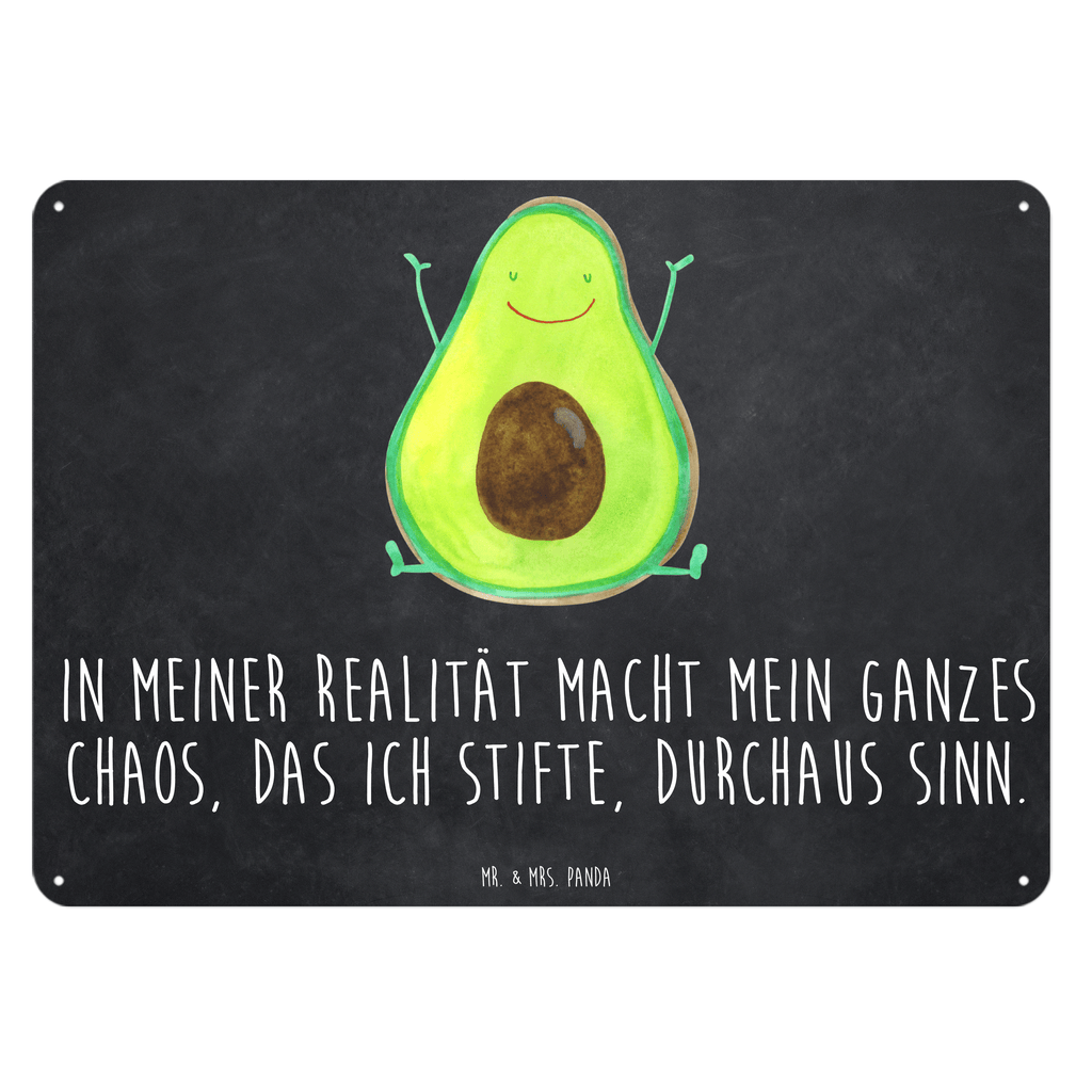 Blechschild Avocado Happy Avocado, Chaos,  Blechschild, Metallschild, Geschenk Schild, Schild, Magnet-Metall-Schild, Deko Schild, Wandschild, Wand-Dekoration, Türschild, Wandschild, Metallschild  Avocado, Veggie, Vegan, Gesund