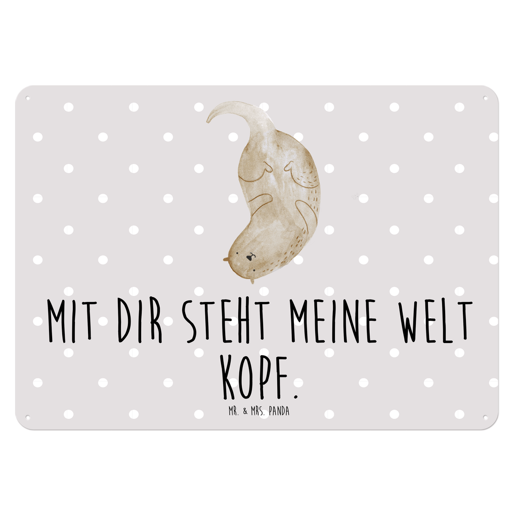 Blechschild Otter kopfüber Otter Seeotter See Otter Blechschild, Metallschild, Geschenk Schild, Schild, Magnet-Metall-Schild, Deko Schild, Wandschild, Wand-Dekoration, Türschild, Wandschild, Metallschild  Otter,  Fischotter,  Seeotter