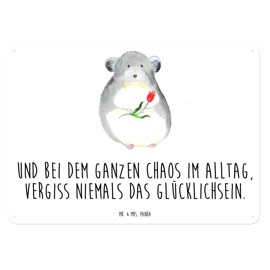 Blechschild Chinchilla mit Blume Blechschild, Metallschild, Geschenk Schild, Schild, Magnet-Metall-Schild, Deko Schild, Wandschild, Wand-Dekoration, Türschild, Tiermotive, Gute Laune, lustige Sprüche, Tiere, Chinchilla, Chinchillas, Liebeskummer, Kummer, Depressionen, traurig sein, Chaos, Glücklichsein, Büro, Büroalltag