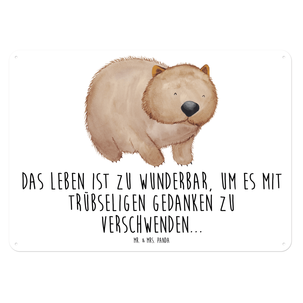 Blechschild Wombat Wombat, Das Leben ist schön, Motivation, Spruch, Australien, 	 Blechschild, Metallschild, Geschenk Schild, Schild, Magnet-Metall-Schild, Deko Schild, Wandschild, Wand-Dekoration, Türschild, Wandschild, Metallschild  süße Tiermotive, gute Laune, lustige Sprüche, Tiere