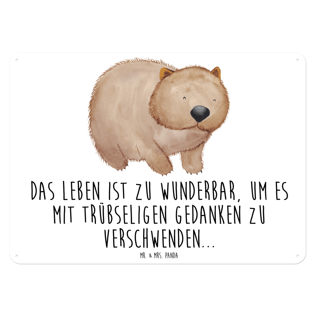 Blechschild Wombat Wombat, Das Leben ist schön, Motivation, Spruch, Australien, 	 Blechschild, Metallschild, Geschenk Schild, Schild, Magnet-Metall-Schild, Deko Schild, Wandschild, Wand-Dekoration, Türschild, Wandschild, Metallschild  süße Tiermotive, gute Laune, lustige Sprüche, Tiere