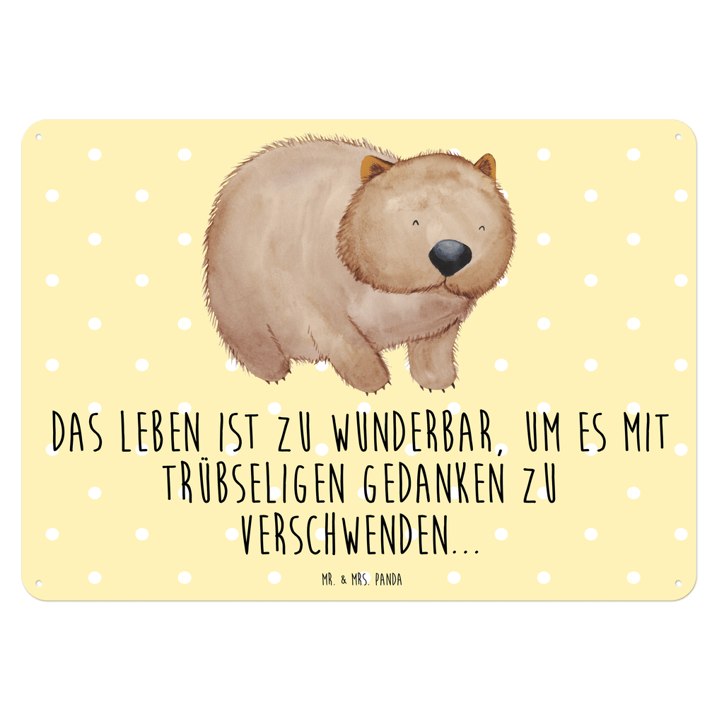 Blechschild Wombat Wombat, Das Leben ist schön, Motivation, Spruch, Australien, 	 Blechschild, Metallschild, Geschenk Schild, Schild, Magnet-Metall-Schild, Deko Schild, Wandschild, Wand-Dekoration, Türschild, Wandschild, Metallschild  süße Tiermotive, gute Laune, lustige Sprüche, Tiere