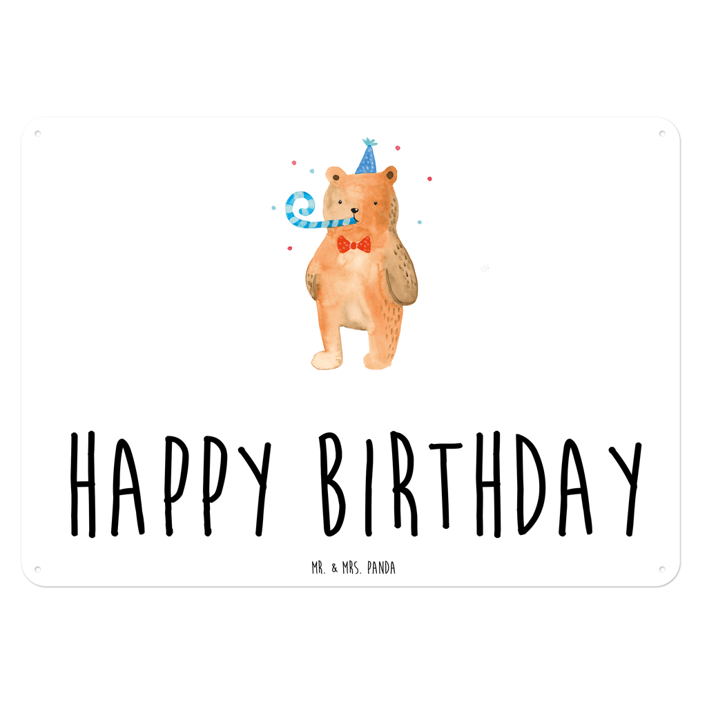 Blechschild Birthday Bär Happy Birthday, Alles Gute, Glückwunsch, Geburtstag,  Blechschild, Metallschild, Geschenk Schild, Schild, Magnet-Metall-Schild, Deko Schild, Wandschild, Wand-Dekoration, Türschild, Wandschild, Metallschild  Bär, Teddy, Teddybär