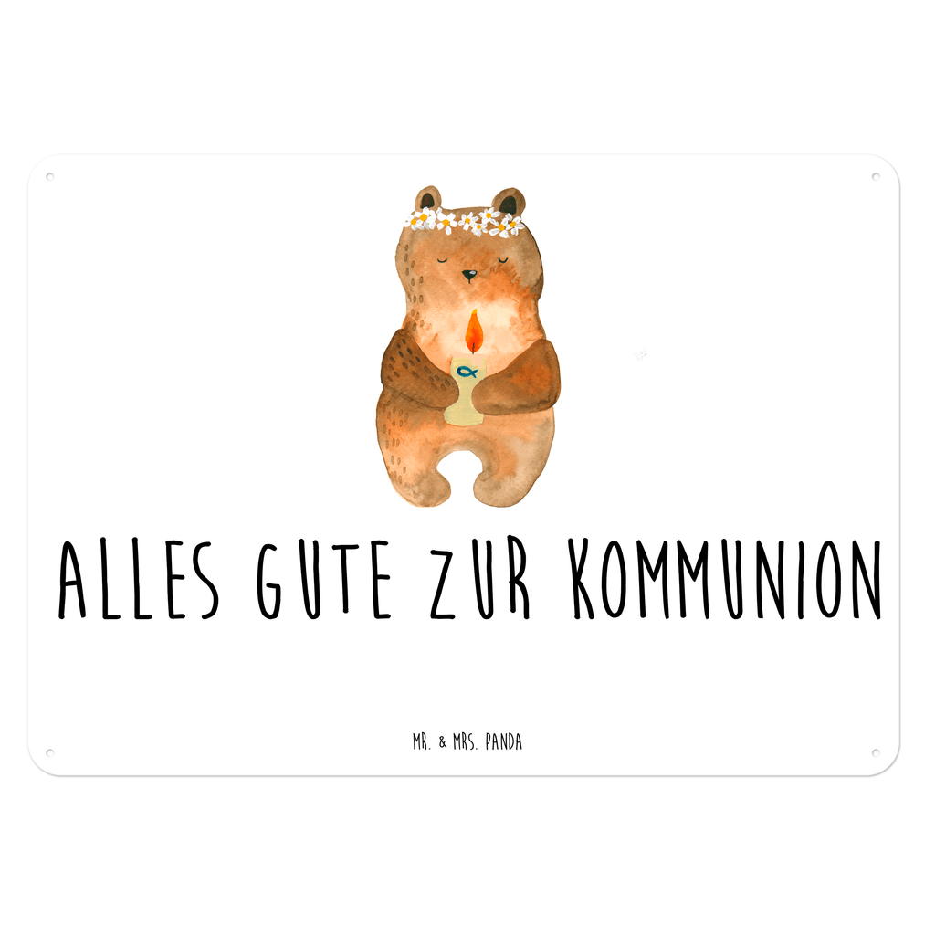 Blechschild Kommunion-Bär Kommunion, Gottes Segen, Taufkerze, katholisch Blechschild, Metallschild, Geschenk Schild, Schild, Magnet-Metall-Schild, Deko Schild, Wandschild, Wand-Dekoration, Türschild, Wandschild, Metallschild  Bär, Teddy, Teddybär