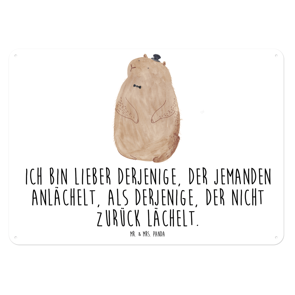 Blechschild Murmeltier Murmeltier, Knigge, Fröhlichkeit, Freundlichkeit, Respekt, Anstand,  Blechschild, Metallschild, Geschenk Schild, Schild, Magnet-Metall-Schild, Deko Schild, Wandschild, Wand-Dekoration, Türschild, Wandschild, Metallschild  süße Tiermotive, gute Laune, lustige Sprüche, Tiere