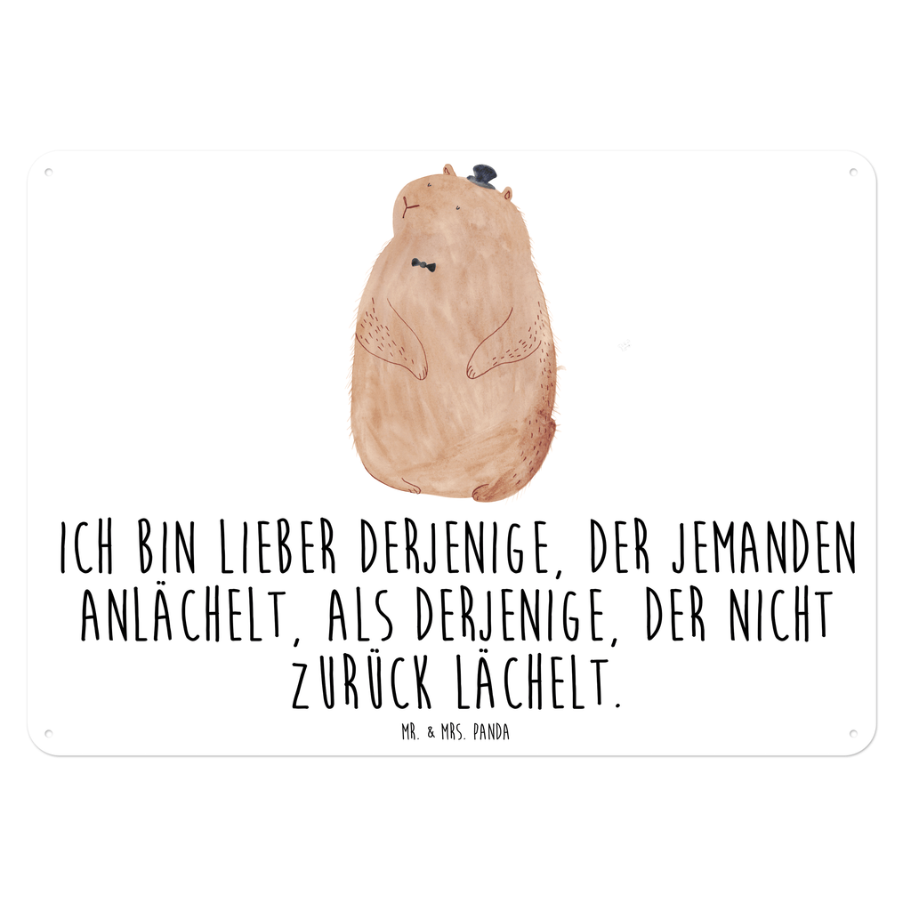 Blechschild Murmeltier Murmeltier, Knigge, Fröhlichkeit, Freundlichkeit, Respekt, Anstand,  Blechschild, Metallschild, Geschenk Schild, Schild, Magnet-Metall-Schild, Deko Schild, Wandschild, Wand-Dekoration, Türschild, Wandschild, Metallschild  süße Tiermotive, gute Laune, lustige Sprüche, Tiere