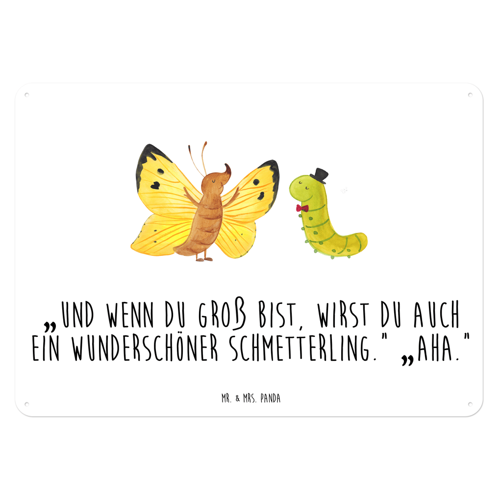 Blechschild Raupe & Schmetterling Blechschild, Metallschild, Geschenk Schild, Schild, Magnet-Metall-Schild, Deko Schild, Wandschild, Wand-Dekoration, Türschild, Tiermotive, Gute Laune, lustige Sprüche, Tiere, Raupe, Schmetterling, Zitronenfalter, Entwicklung, Erwachsen werden, Kokon, Hut, Hütchen, Schönheit, Aufwachsen