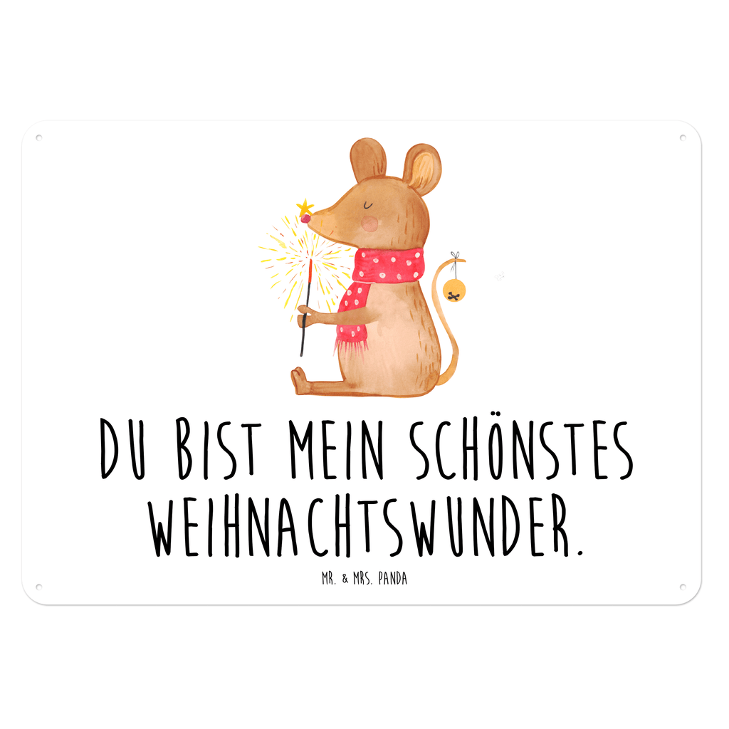 Blechschild Weihnachtsmaus Blechschild, Metallschild, Geschenk Schild, Schild, Magnet-Metall-Schild, Deko Schild, Wandschild, Wand-Dekoration, Türschild, Winter, Weihnachten, Weihnachtsdeko, Nikolaus, Advent, Heiligabend, Wintermotiv, Frohe Weihnachten, Weihnachtsgruß, Weihnachtsmotiv, Maus, Mäuschen, Weihnachtswunder