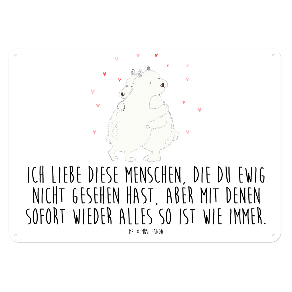 Blechschild Eisbär Umarmen Blechschild, Metallschild, Geschenk Schild, Schild, Magnet-Metall-Schild, Deko Schild, Wandschild, Wand-Dekoration, Türschild, Tiermotive, Gute Laune, lustige Sprüche, Tiere
