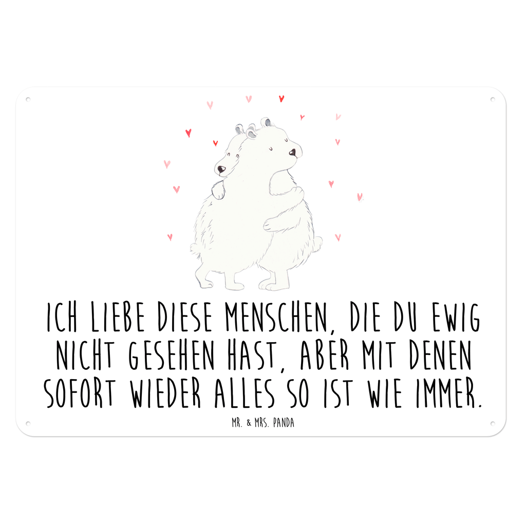Blechschild Eisbär Umarmen Blechschild, Metallschild, Geschenk Schild, Schild, Magnet-Metall-Schild, Deko Schild, Wandschild, Wand-Dekoration, Türschild, Tiermotive, Gute Laune, lustige Sprüche, Tiere