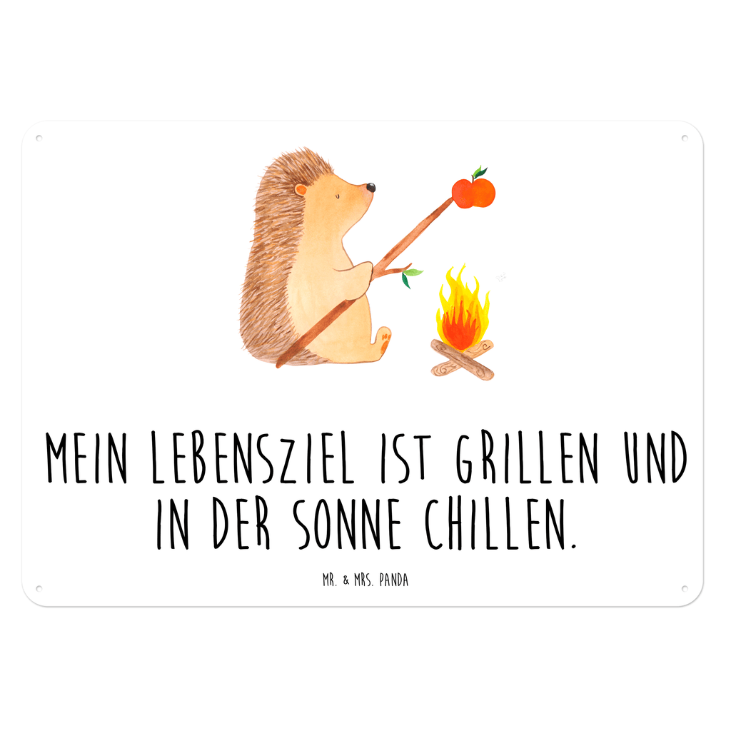 Blechschild Igel grillt Blechschild, Metallschild, Geschenk Schild, Schild, Magnet-Metall-Schild, Deko Schild, Wandschild, Wand-Dekoration, Türschild, Tiermotive, Gute Laune, lustige Sprüche, Tiere, Igel, Grillen, Ziele, Motivation, arbeitslos, Sinn des Lebens, Spruch