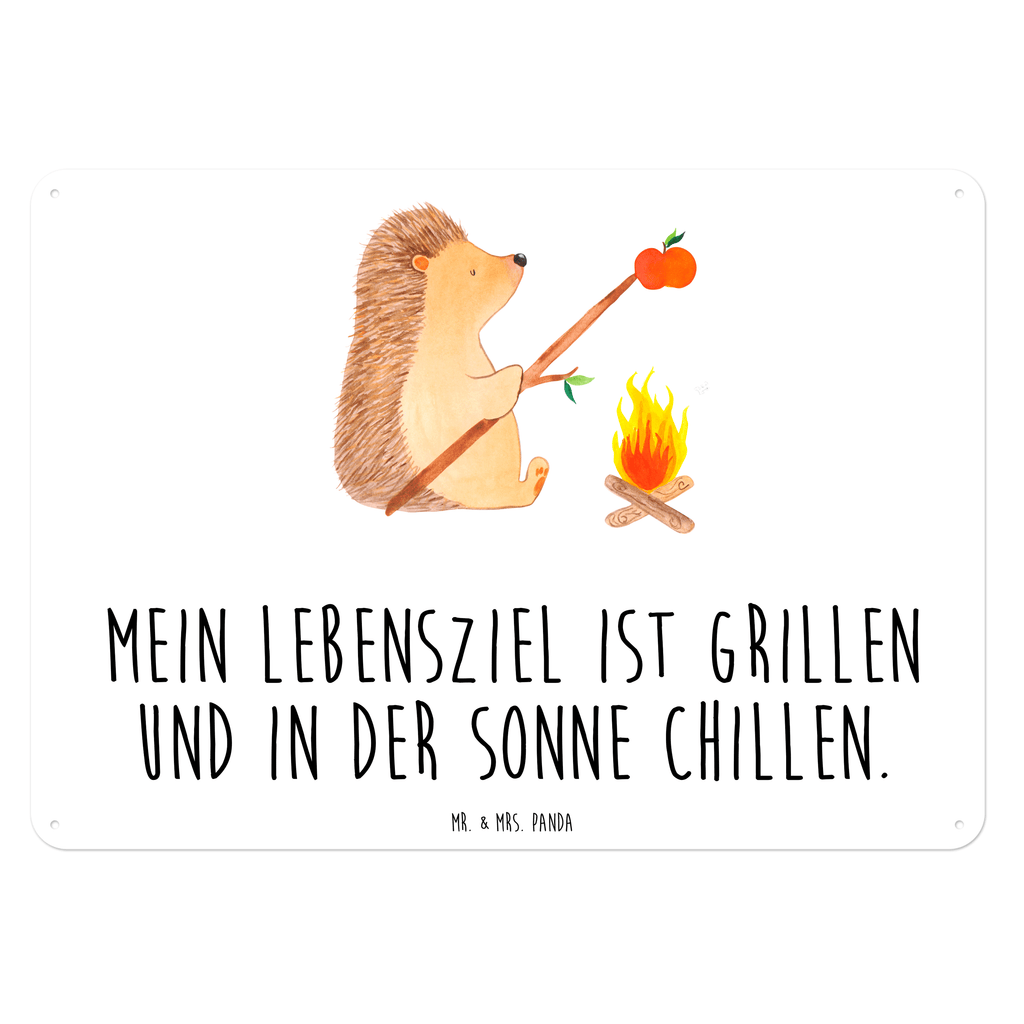 Blechschild Igel grillt Blechschild, Metallschild, Geschenk Schild, Schild, Magnet-Metall-Schild, Deko Schild, Wandschild, Wand-Dekoration, Türschild, Tiermotive, Gute Laune, lustige Sprüche, Tiere, Igel, Grillen, Ziele, Motivation, arbeitslos, Sinn des Lebens, Spruch