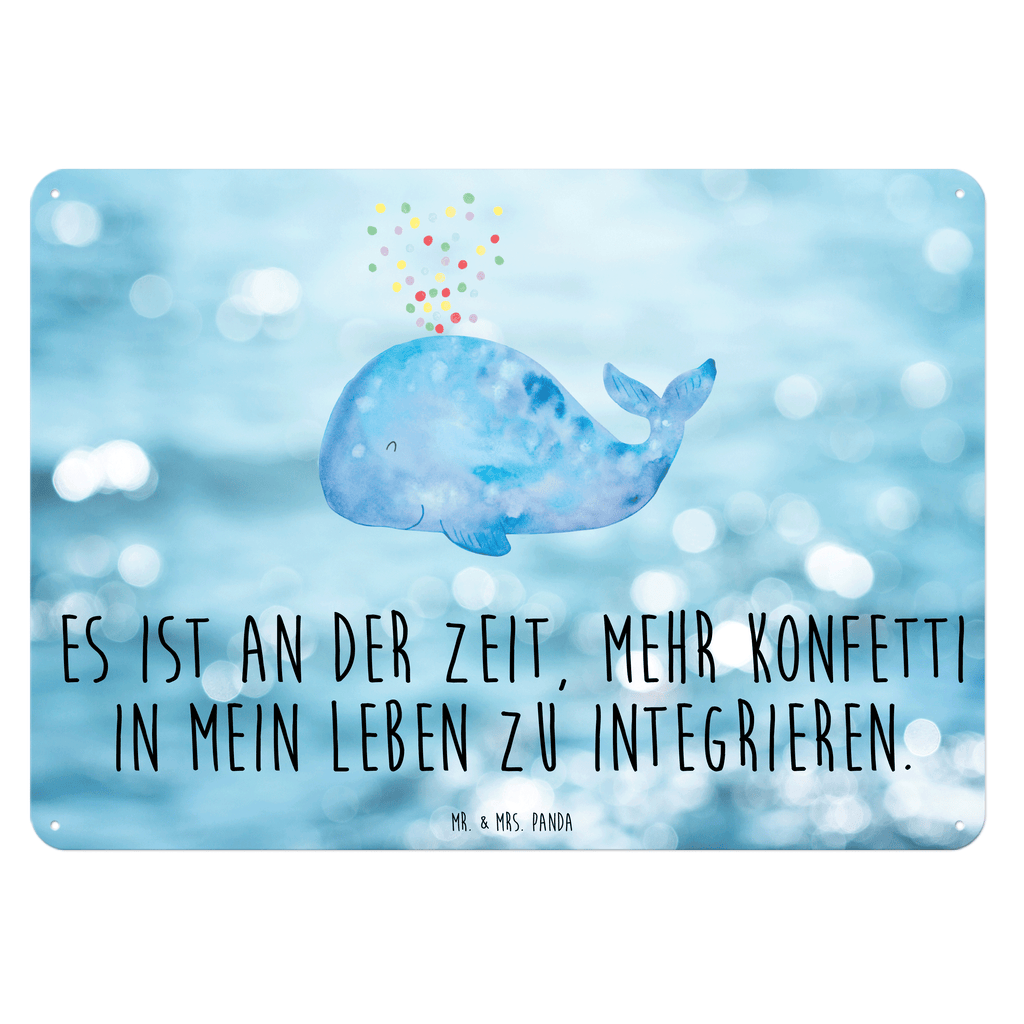 Blechschild Wal Konfetti Wal, Konfetti, Wale, Motivation, Neuanfang, Trennung, Diät, Abnehmen, Neustart, Lebensabschnitt, Geburtstag,  Blechschild, Metallschild, Geschenk Schild, Schild, Magnet-Metall-Schild, Deko Schild, Wandschild, Wand-Dekoration, Türschild, Wandschild, Metallschild  Meerestiere, Meer, Urlaub