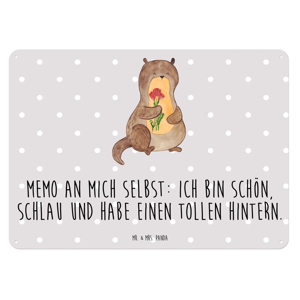 Blechschild Otter Blumenstrauß Otter Seeotter See Otter Blechschild, Metallschild, Geschenk Schild, Schild, Magnet-Metall-Schild, Deko Schild, Wandschild, Wand-Dekoration, Türschild, Wandschild, Metallschild  Otter,  Fischotter,  Seeotter