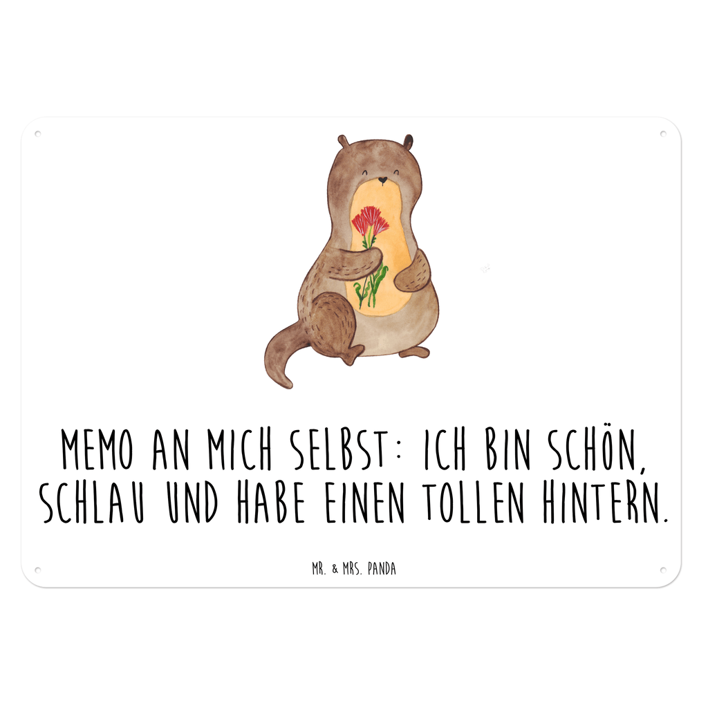 Blechschild Otter Blumenstrauß Otter Seeotter See Otter Blechschild, Metallschild, Geschenk Schild, Schild, Magnet-Metall-Schild, Deko Schild, Wandschild, Wand-Dekoration, Türschild, Wandschild, Metallschild  Otter,  Fischotter,  Seeotter