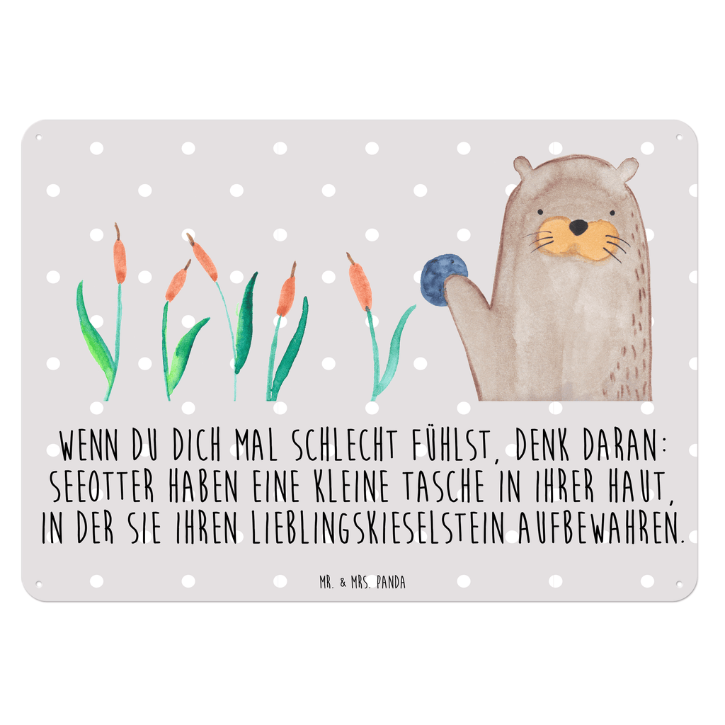 Blechschild Otter mit Stein Otter Seeotter See Otter Blechschild, Metallschild, Geschenk Schild, Schild, Magnet-Metall-Schild, Deko Schild, Wandschild, Wand-Dekoration, Türschild, Wandschild, Metallschild  Otter,  Fischotter,  Seeotter