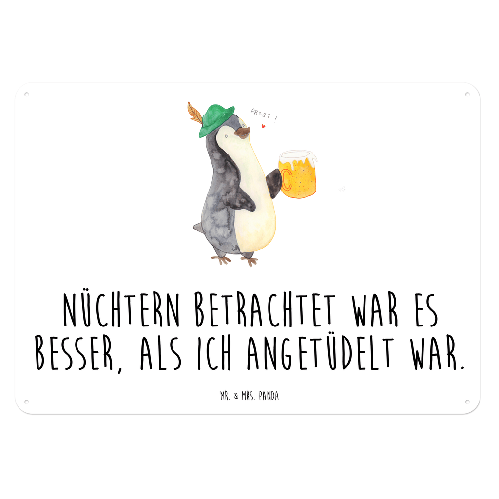 Blechschild Pinguin Bier Blechschild, Metallschild, Geschenk Schild, Schild, Magnet-Metall-Schild, Deko Schild, Wandschild, Wand-Dekoration, Türschild, Pinguin, Pinguine, Bier, Oktoberfest