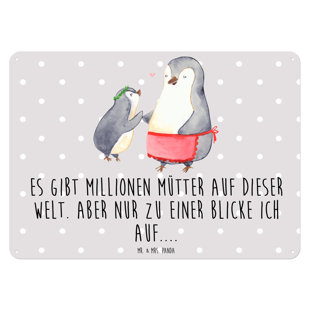 Blechschild Pinguin mit Kind Geschenk, Muttertag, Mama, Mami, Mutti, Mutter, Geburststag Blechschild, Metallschild, Geschenk Schild, Schild, Magnet-Metall-Schild, Deko Schild, Wandschild, Wand-Dekoration, Türschild, Wandschild, Metallschild  Familie, Vatertag, Muttertag, Bruder, Schwester, Mama, Papa, Oma, Opa