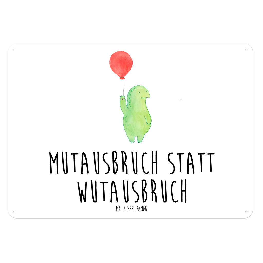 Blechschild Schildkröte Luftballon Blechschild, Metallschild, Geschenk Schild, Schild, Magnet-Metall-Schild, Deko Schild, Wandschild, Wand-Dekoration, Türschild, Schildkröte, Schildkröten, Mutausbruch, Motivation, Motivationsspruch