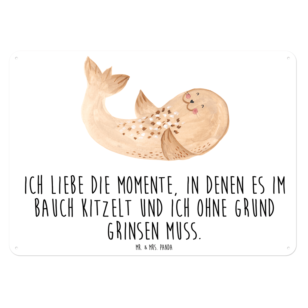 Blechschild Robbe liegend Robbe, Robben, Seehund, Strand, Meerestier, Ostsee, Nordsee, Lachen, Freude Blechschild, Metallschild, Geschenk Schild, Schild, Magnet-Metall-Schild, Deko Schild, Wandschild, Wand-Dekoration, Türschild, Wandschild, Metallschild  süße Tiermotive, gute Laune, lustige Sprüche, Tiere