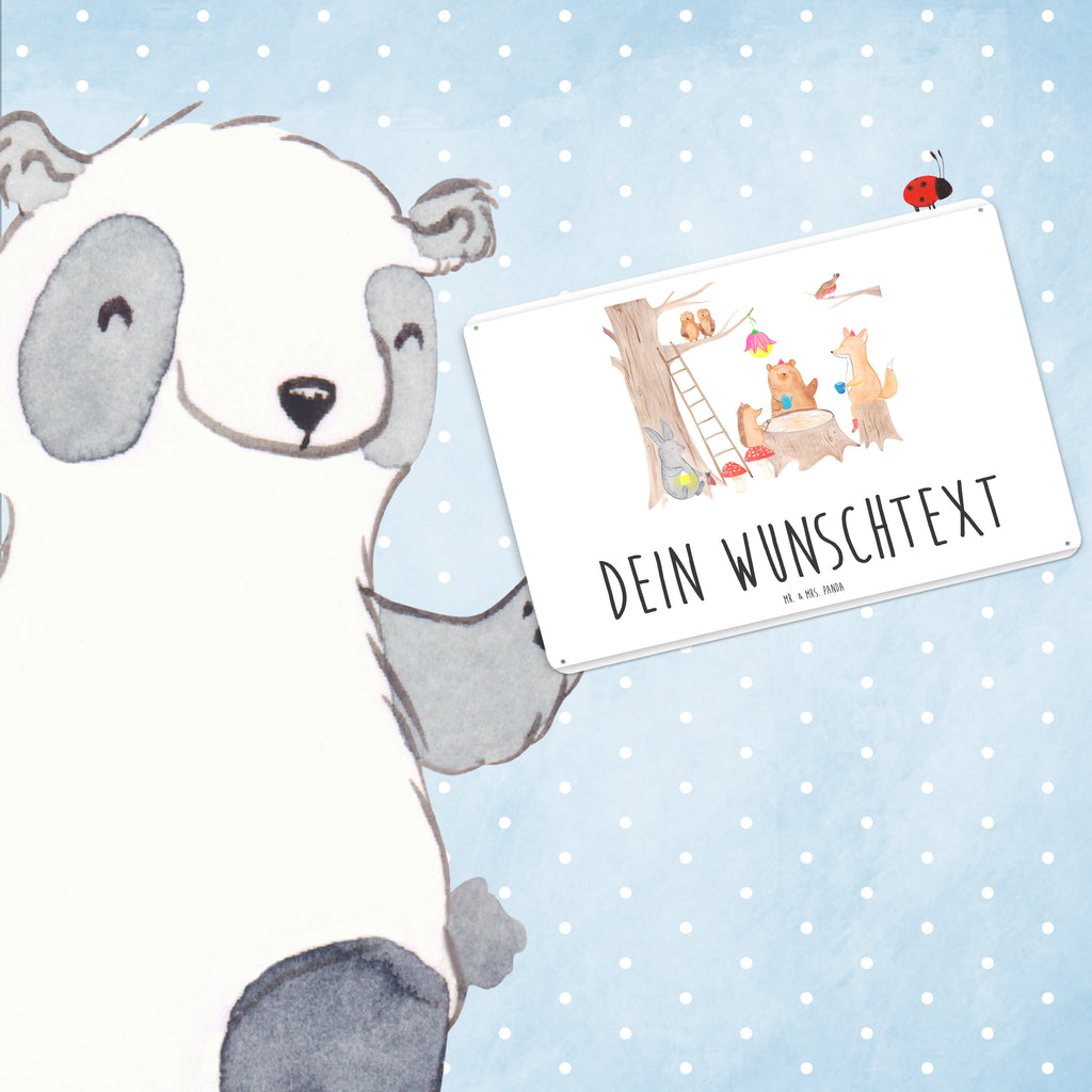 Personalisiertes Blechschild Waldtiere Picknick Blechschild, Metallschild, Geschenk Schild, Schild, Magnet-Metall-Schild, Deko Schild, Wandschild, Wand-Dekoration, Türschild, Tiermotive, Gute Laune, lustige Sprüche, Tiere, Waldtiere, Picknick, Wald, Fuchs, Hase, Igel, Maus, Eichhörnchen