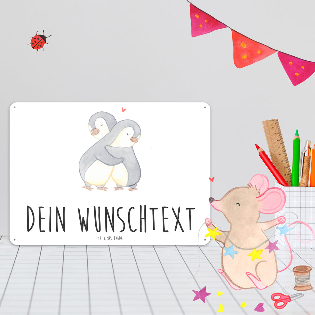 Personalisiertes Blechschild Pinguine Kuscheln Blechschild, Metallschild, Geschenk Schild, Schild, Magnet-Metall-Schild, Deko Schild, Wandschild, Wand-Dekoration, Türschild, Liebe, Partner, Freund, Freundin, Ehemann, Ehefrau, Heiraten, Verlobung, Heiratsantrag, Liebesgeschenk, Jahrestag, Hocheitstag, Valentinstag, Geschenk für Frauen, Hochzeitstag, Mitbringsel, Geschenk für Freundin, Geschenk für Partner, Liebesbeweis, für Männer, für Ehemann