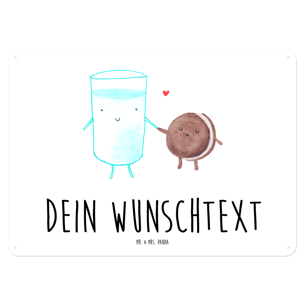 Personalisiertes Blechschild Milch & Keks Blechschild, Metallschild, Geschenk Schild, Schild, Magnet-Metall-Schild, Deko Schild, Wandschild, Wand-Dekoration, Türschild, Tiermotive, Gute Laune, lustige Sprüche, Tiere, Milk, Cookie, Milch, Keks, Kekse, Kaffee, Einladung Frühstück, Motiv süß, romantisch, perfektes Paar