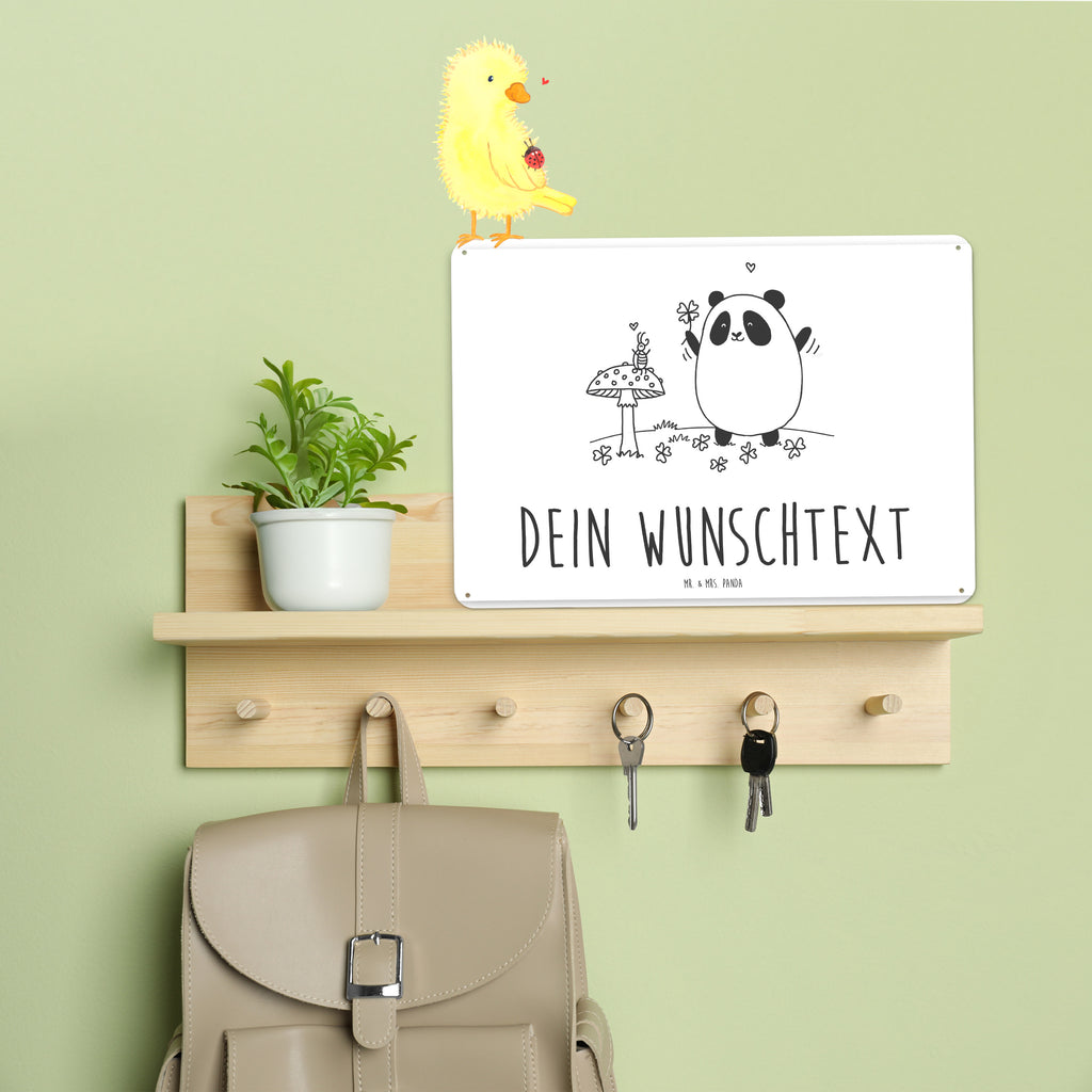 Personalisiertes Blechschild Easy & Peasy Viel Glück