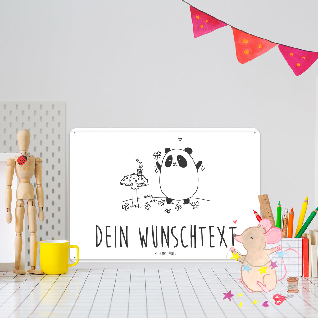 Personalisiertes Blechschild Easy & Peasy Viel Glück