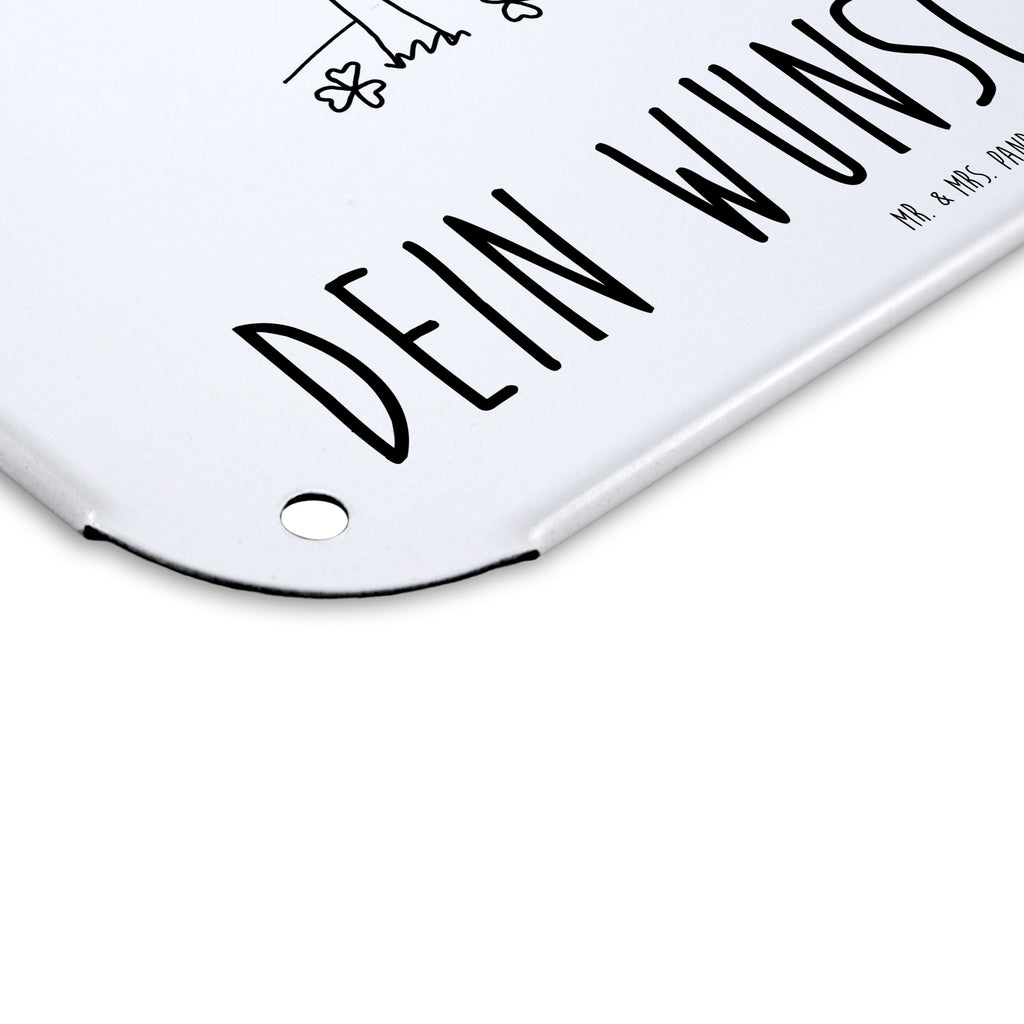 Personalisiertes Blechschild Easy & Peasy Viel Glück