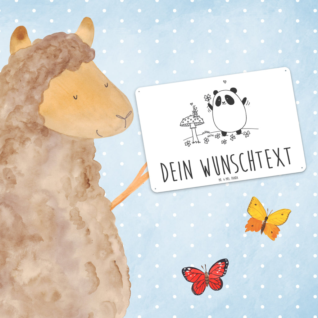 Personalisiertes Blechschild Easy & Peasy Viel Glück