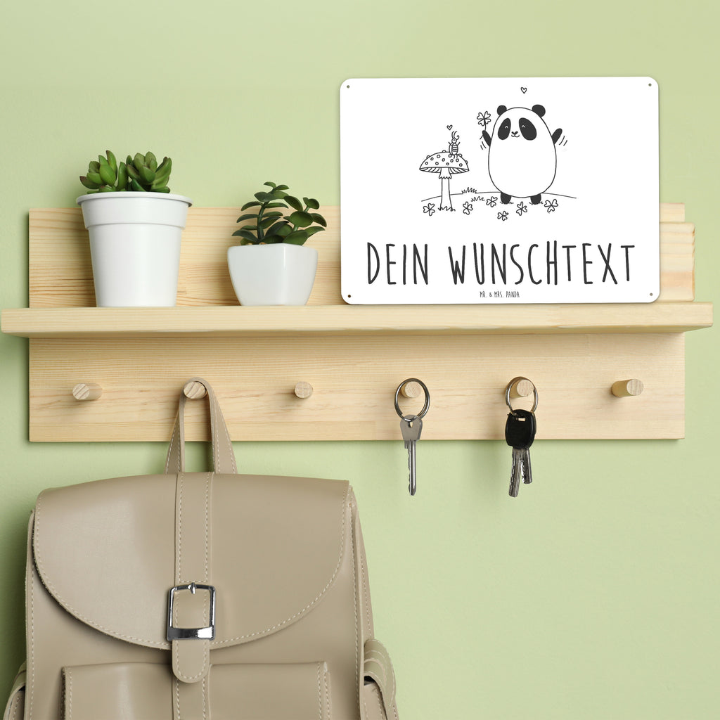 Personalisiertes Blechschild Easy & Peasy Viel Glück