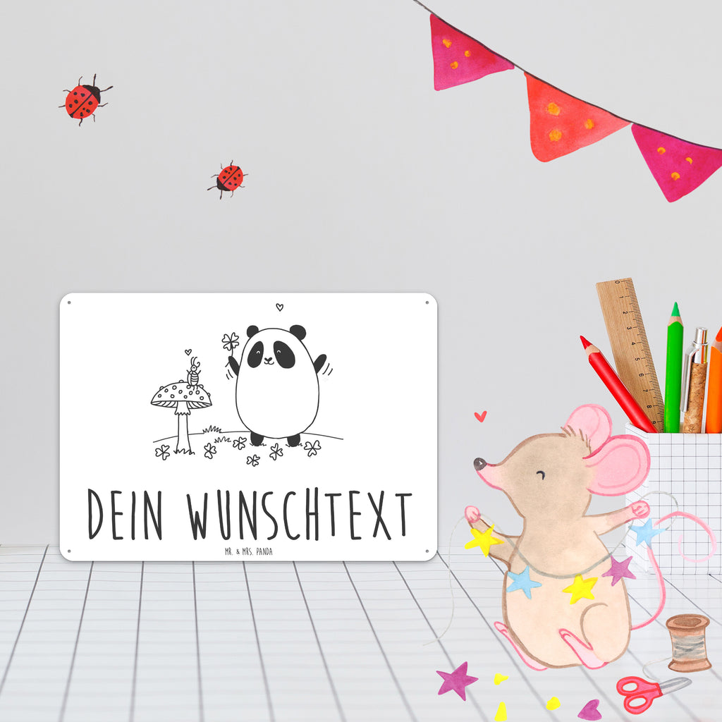 Personalisiertes Blechschild Easy & Peasy Viel Glück