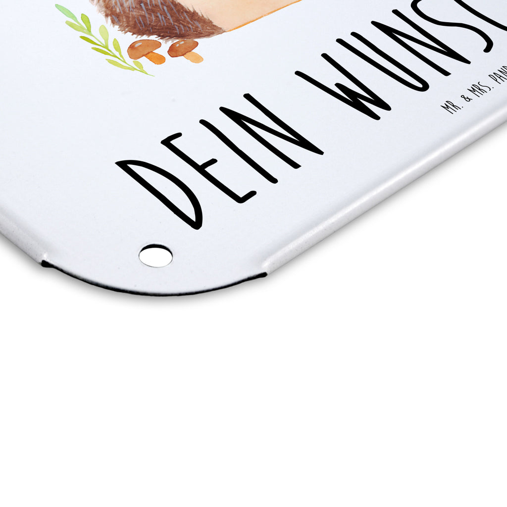 Personalisiertes Blechschild Igel Indianer Blechschild, Metallschild, Geschenk Schild, Schild, Magnet-Metall-Schild, Deko Schild, Wandschild, Wand-Dekoration, Türschild, Waldtiere, Tiere, Igel, Indianer, Abenteuer, Lagerfeuer, Camping