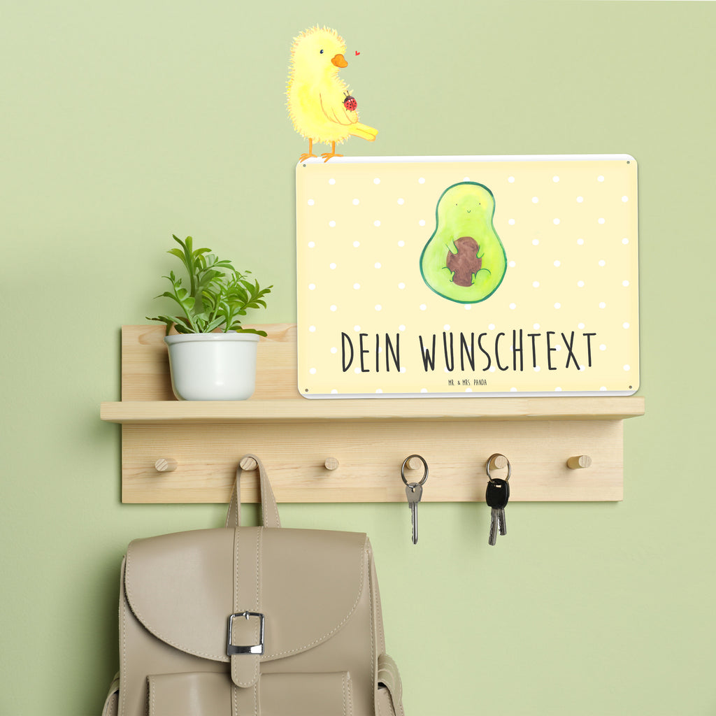 Personalisiertes Blechschild Avocado mit Kern Blechschild, Metallschild, Geschenk Schild, Schild, Magnet-Metall-Schild, Deko Schild, Wandschild, Wand-Dekoration, Türschild, Avocado, Veggie, Vegan, Gesund, Avokado, Avocadokern, Kern, Pflanze, Spruch Leben