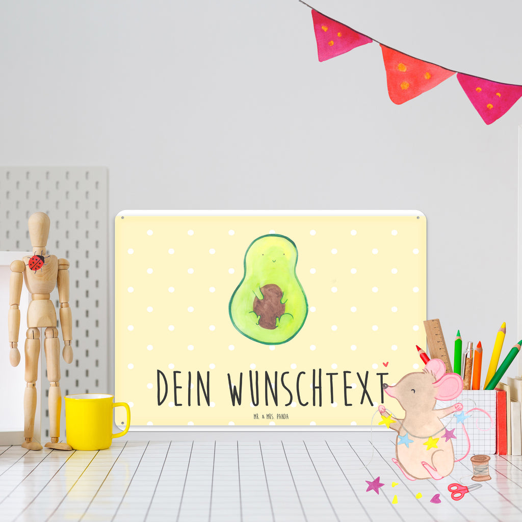 Personalisiertes Blechschild Avocado mit Kern Blechschild, Metallschild, Geschenk Schild, Schild, Magnet-Metall-Schild, Deko Schild, Wandschild, Wand-Dekoration, Türschild, Avocado, Veggie, Vegan, Gesund, Avokado, Avocadokern, Kern, Pflanze, Spruch Leben