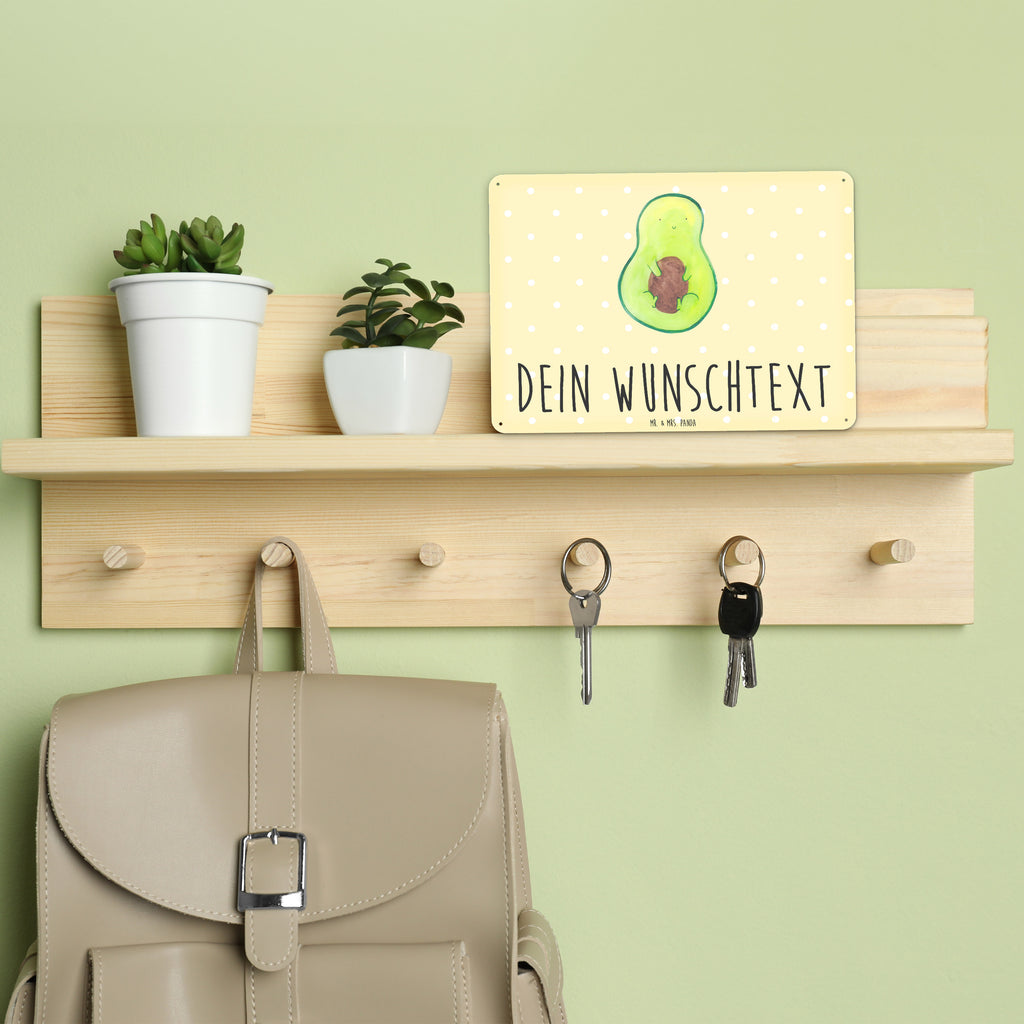 Personalisiertes Blechschild Avocado mit Kern Blechschild, Metallschild, Geschenk Schild, Schild, Magnet-Metall-Schild, Deko Schild, Wandschild, Wand-Dekoration, Türschild, Avocado, Veggie, Vegan, Gesund, Avokado, Avocadokern, Kern, Pflanze, Spruch Leben