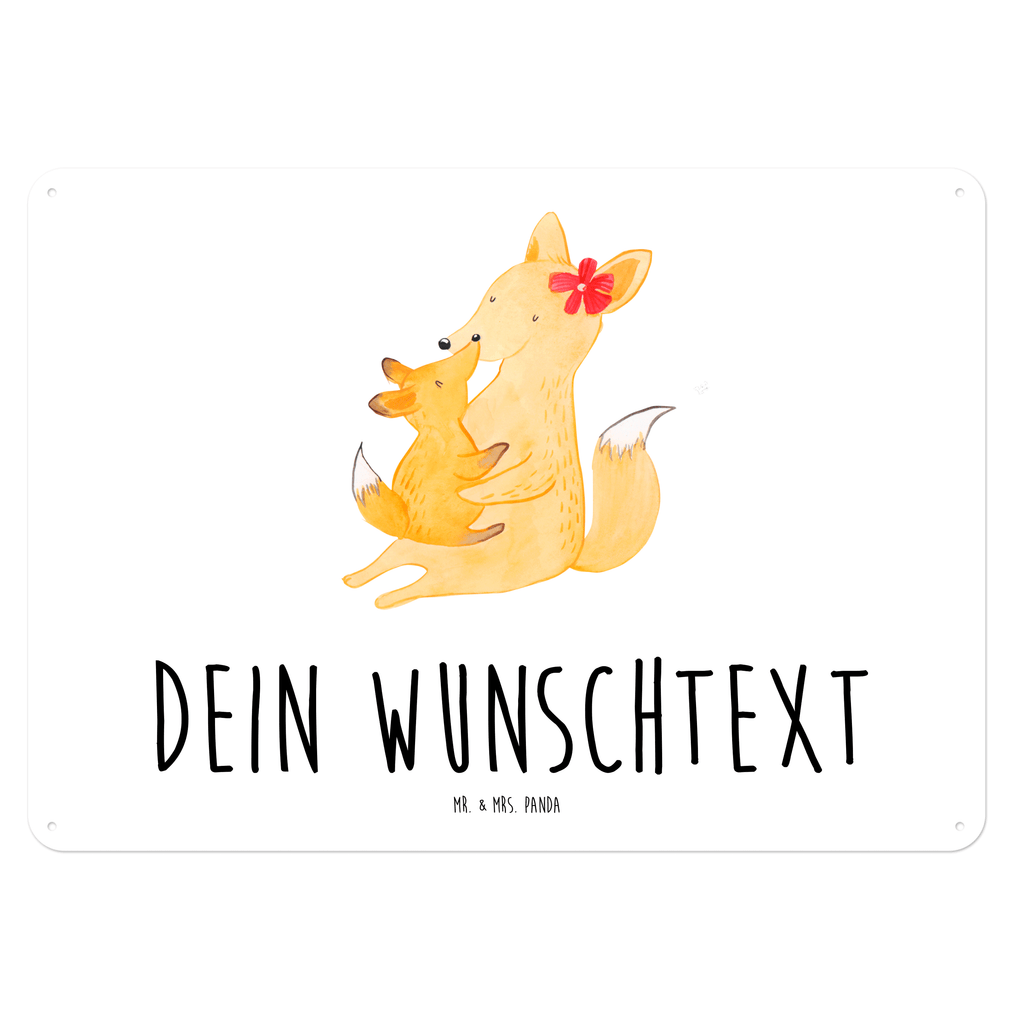 Personalisiertes Blechschild Fuchs Mama & Kind Blechschild, Metallschild, Geschenk Schild, Schild, Magnet-Metall-Schild, Deko Schild, Wandschild, Wand-Dekoration, Türschild, Familie, Vatertag, Muttertag, Bruder, Schwester, Mama, Papa, Oma, Opa, Mutter, Tochter, Lieblingstochter, Beste Tochter, Geschenk