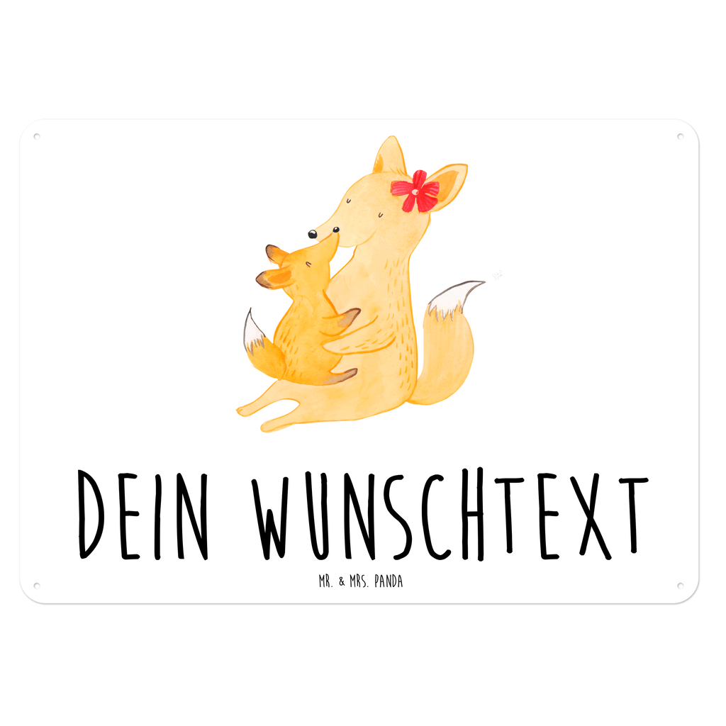 Personalisiertes Blechschild Fuchs Mama & Kind Blechschild, Metallschild, Geschenk Schild, Schild, Magnet-Metall-Schild, Deko Schild, Wandschild, Wand-Dekoration, Türschild, Familie, Vatertag, Muttertag, Bruder, Schwester, Mama, Papa, Oma, Opa, Mutter, Tochter, Lieblingstochter, Beste Tochter, Geschenk