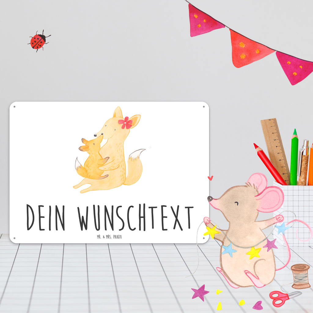 Personalisiertes Blechschild Fuchs Mama & Kind Blechschild, Metallschild, Geschenk Schild, Schild, Magnet-Metall-Schild, Deko Schild, Wandschild, Wand-Dekoration, Türschild, Familie, Vatertag, Muttertag, Bruder, Schwester, Mama, Papa, Oma, Opa, Mutter, Tochter, Lieblingstochter, Beste Tochter, Geschenk
