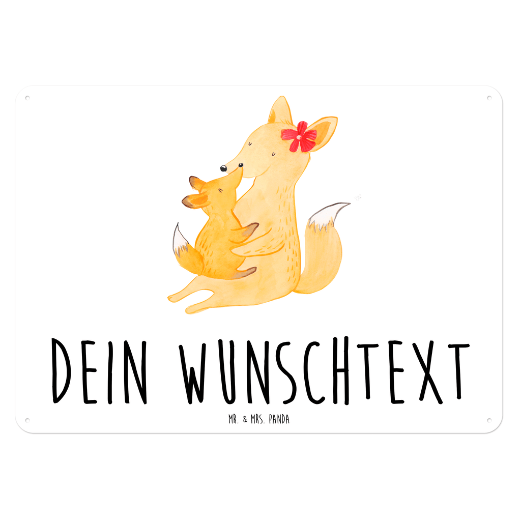 Personalisiertes Blechschild Fuchs Mama & Kind Blechschild, Metallschild, Geschenk Schild, Schild, Magnet-Metall-Schild, Deko Schild, Wandschild, Wand-Dekoration, Türschild, Familie, Vatertag, Muttertag, Bruder, Schwester, Mama, Papa, Oma, Opa, Mutter, Tochter, Lieblingstochter, Beste Tochter, Geschenk