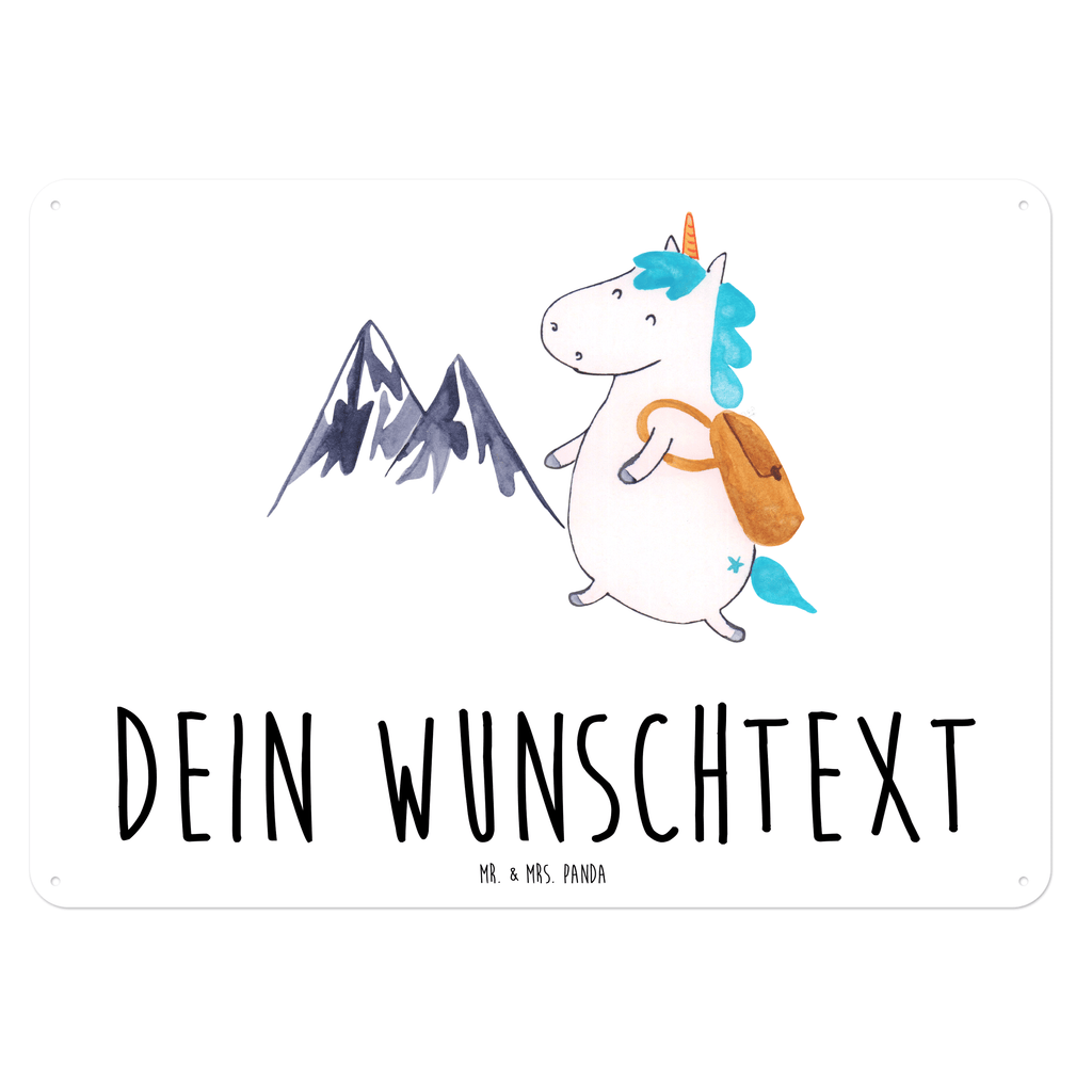 Personalisiertes Blechschild Einhorn Bergsteiger Blechschild, Metallschild, Geschenk Schild, Schild, Magnet-Metall-Schild, Deko Schild, Wandschild, Wand-Dekoration, Türschild, Einhorn, Einhörner, Einhorn Deko, Pegasus, Unicorn, Bergsteiger, Abenteuer, Berge, Abenteurer, Weltenbummler, Weltreise, Reisen, Urlaub, Entdecker