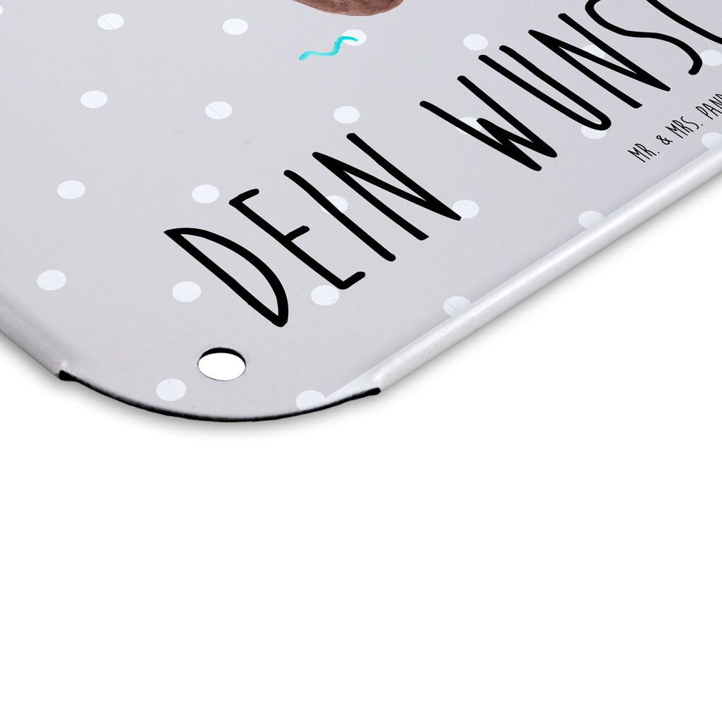 Personalisiertes Blechschild Otter mit Seerose Blechschild, Metallschild, Geschenk Schild, Schild, Magnet-Metall-Schild, Deko Schild, Wandschild, Wand-Dekoration, Türschild, Otter, Fischotter, Seeotter, Otter Seeotter See Otter