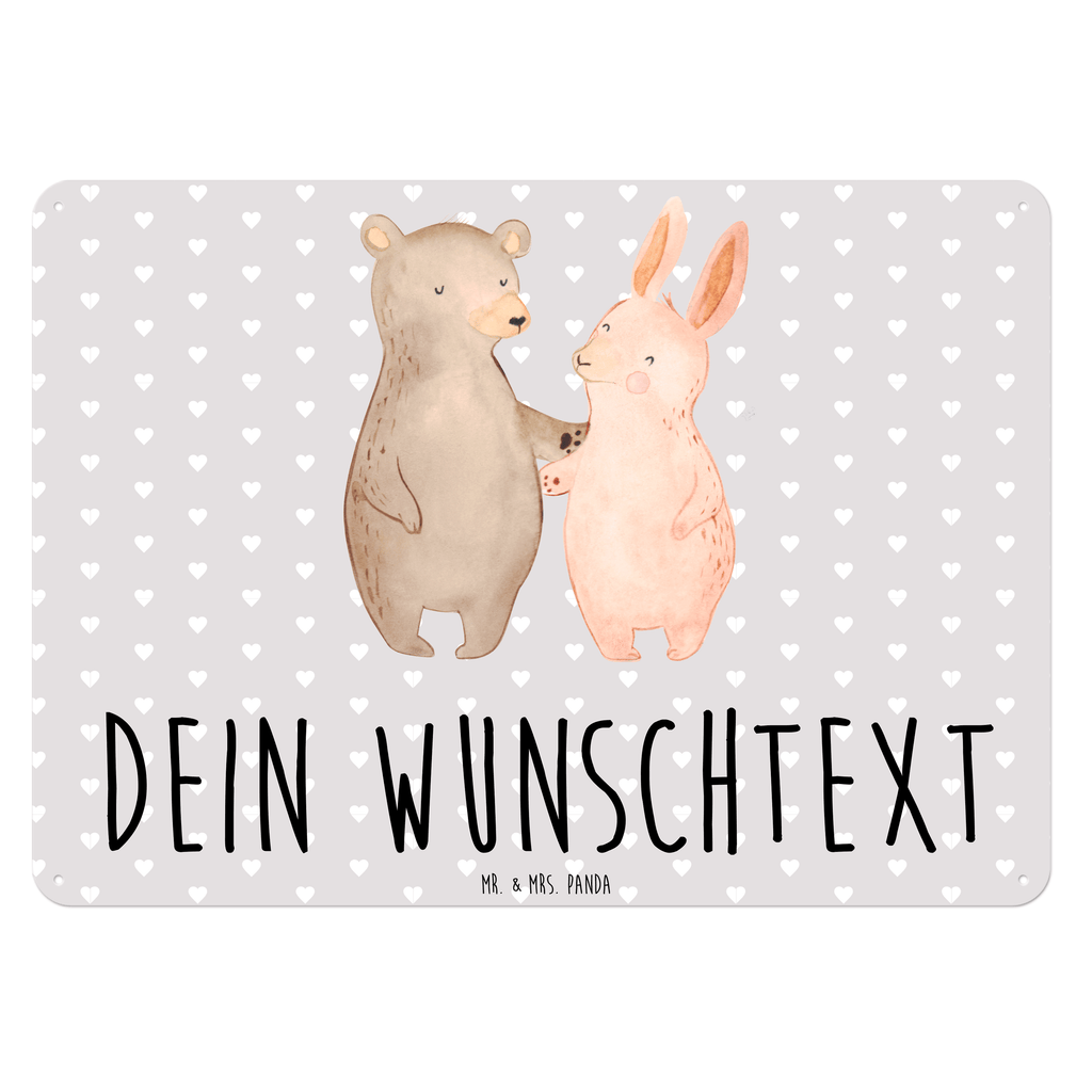 Personalisiertes Blechschild Bär Hase Umarmen Blechschild, Metallschild, Geschenk Schild, Schild, Magnet-Metall-Schild, Deko Schild, Wandschild, Wand-Dekoration, Türschild, Liebe, Partner, Freund, Freundin, Ehemann, Ehefrau, Heiraten, Verlobung, Heiratsantrag, Liebesgeschenk, Jahrestag, Hocheitstag, Freunde, bester Freund, Hase, Bär, Bärchen, best friends