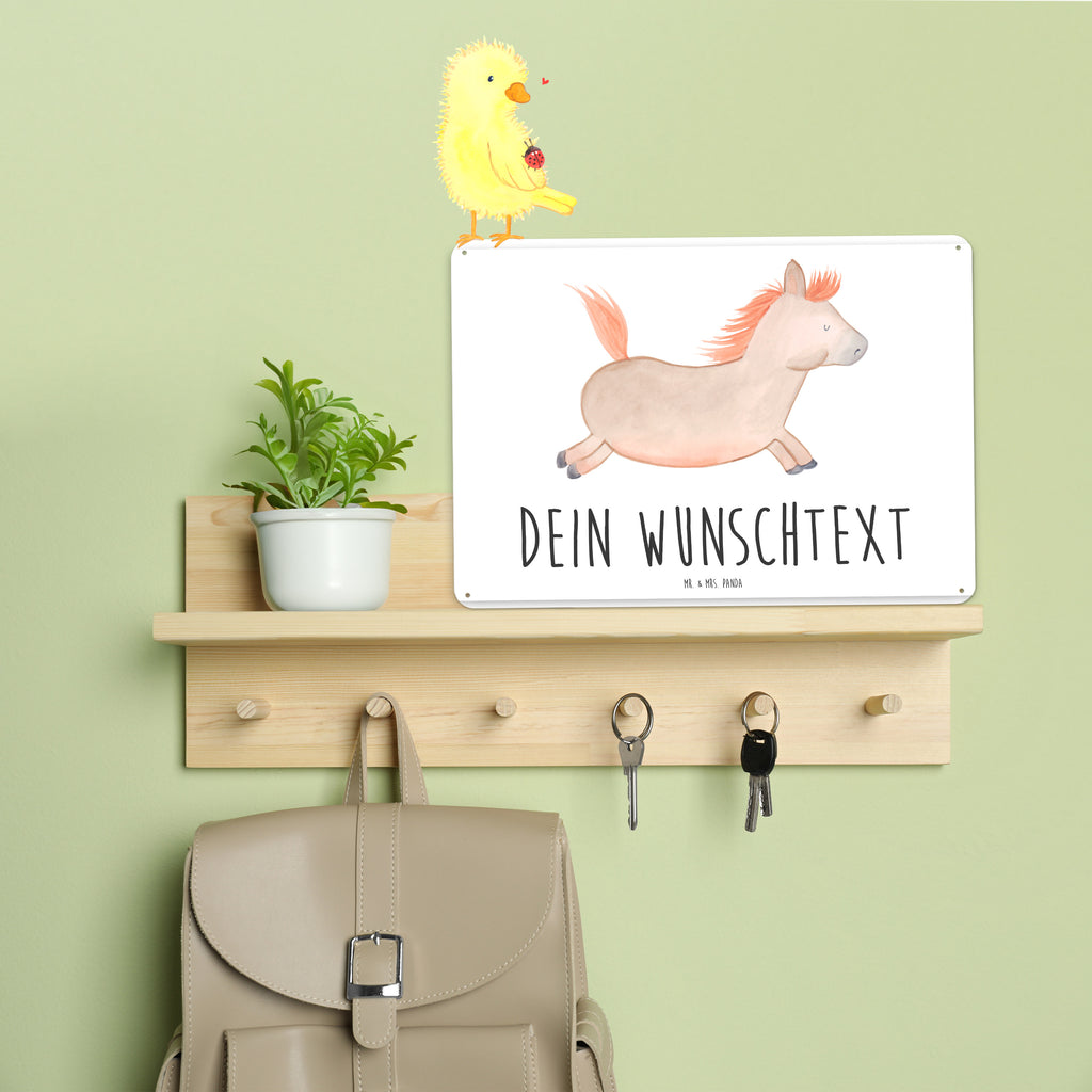 Personalisiertes Blechschild Pferd springt Blechschild, Metallschild, Geschenk Schild, Schild, Magnet-Metall-Schild, Deko Schild, Wandschild, Wand-Dekoration, Türschild, Bauernhof, Hoftiere, Landwirt, Landwirtin, Pferd, Pony, Pferde, Stall, Pferdestall, ausreiten, reiten, Pferdebesitzer