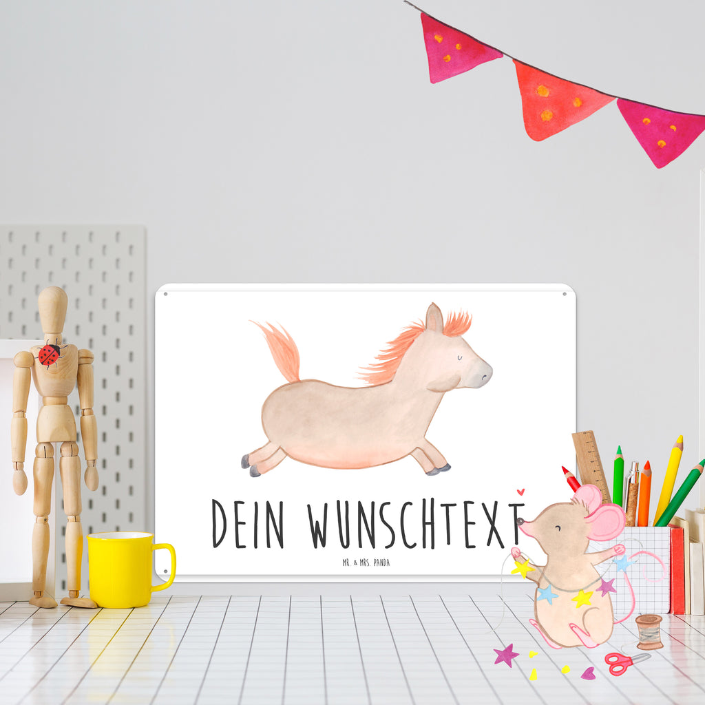 Personalisiertes Blechschild Pferd springt Blechschild, Metallschild, Geschenk Schild, Schild, Magnet-Metall-Schild, Deko Schild, Wandschild, Wand-Dekoration, Türschild, Bauernhof, Hoftiere, Landwirt, Landwirtin, Pferd, Pony, Pferde, Stall, Pferdestall, ausreiten, reiten, Pferdebesitzer