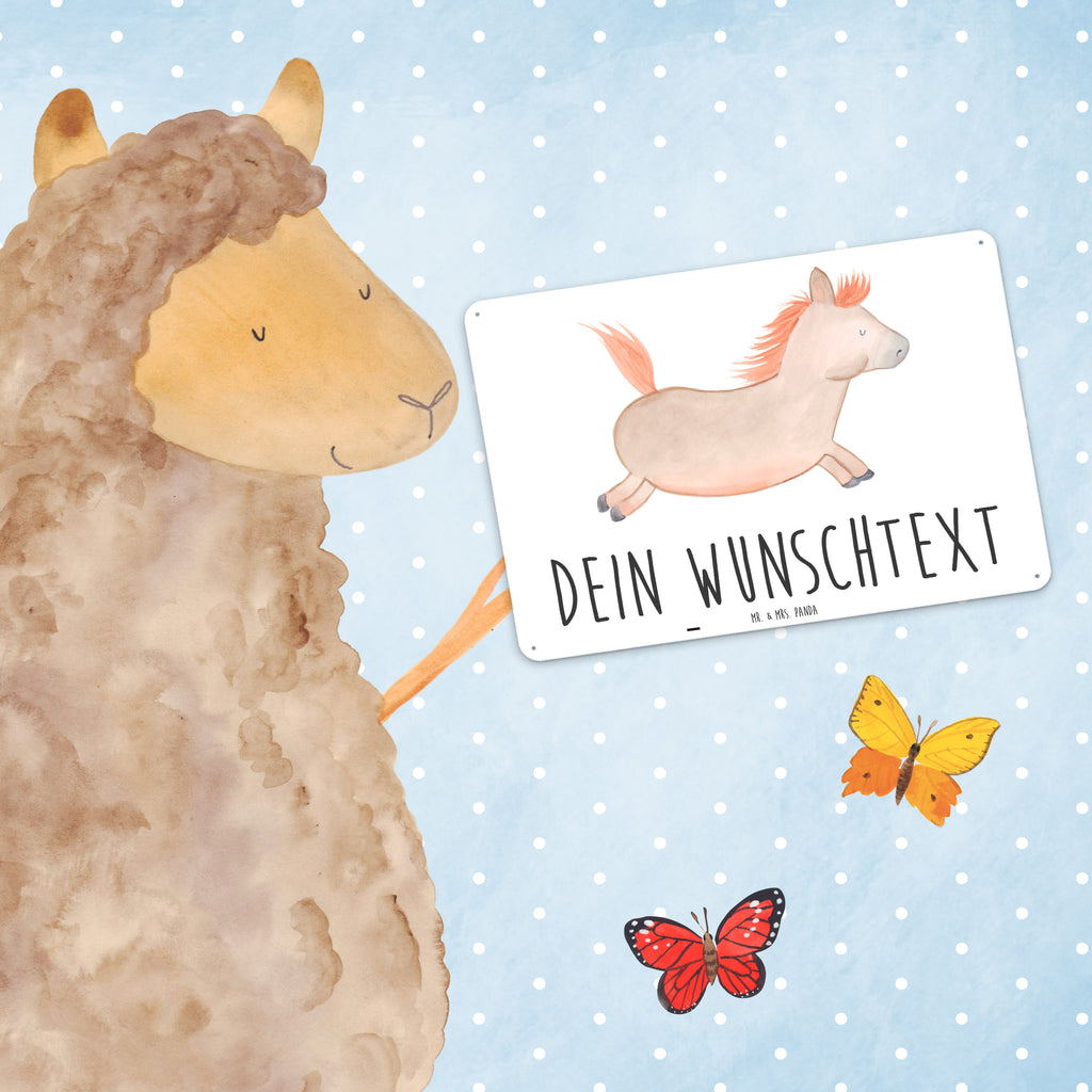 Personalisiertes Blechschild Pferd springt Blechschild, Metallschild, Geschenk Schild, Schild, Magnet-Metall-Schild, Deko Schild, Wandschild, Wand-Dekoration, Türschild, Bauernhof, Hoftiere, Landwirt, Landwirtin, Pferd, Pony, Pferde, Stall, Pferdestall, ausreiten, reiten, Pferdebesitzer