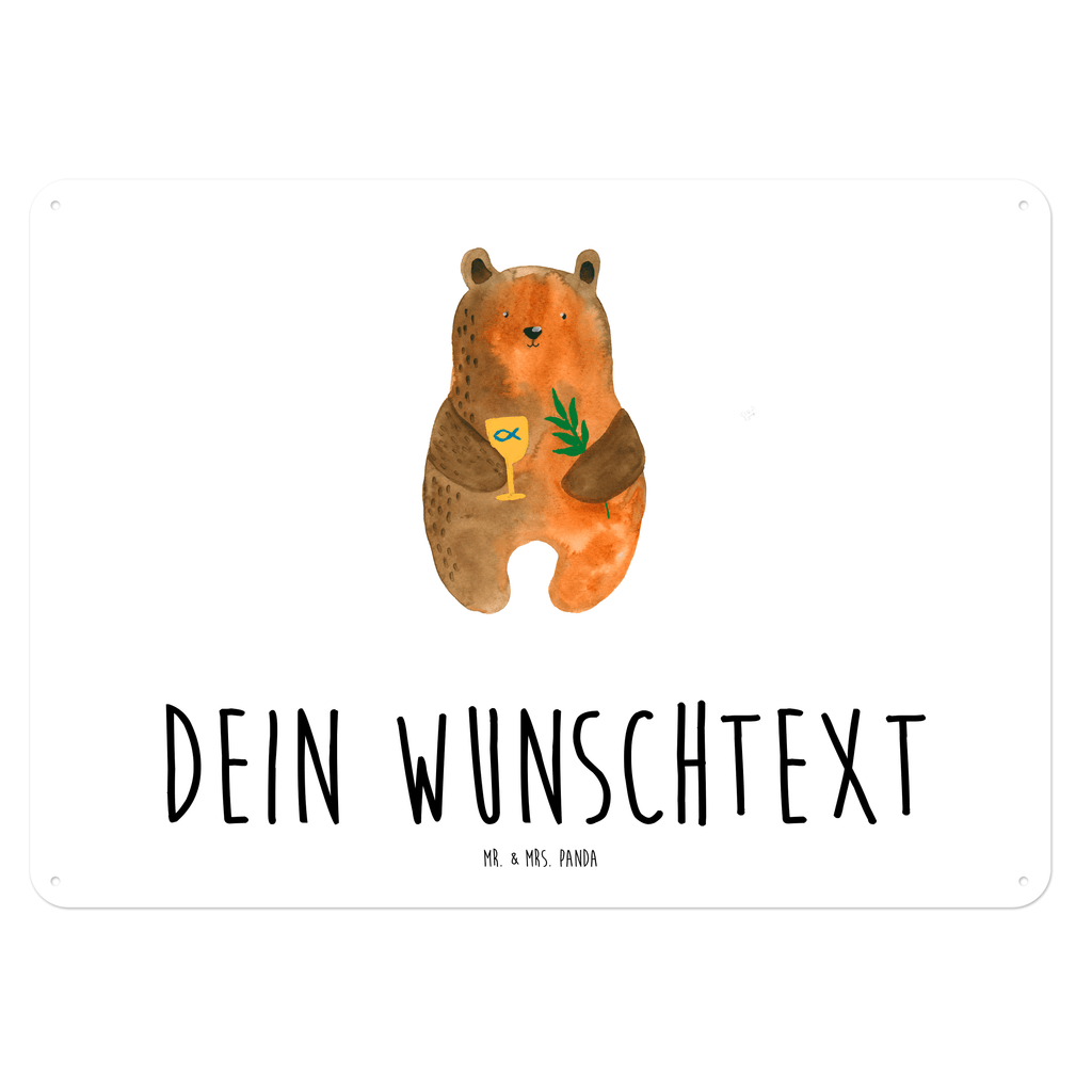 Personalisiertes Blechschild Konfirmation-Bär Blechschild, Metallschild, Geschenk Schild, Schild, Magnet-Metall-Schild, Deko Schild, Wandschild, Wand-Dekoration, Türschild, Bär, Teddy, Teddybär, Konfirmation, Kirche, evangelisch, Gottesdienst