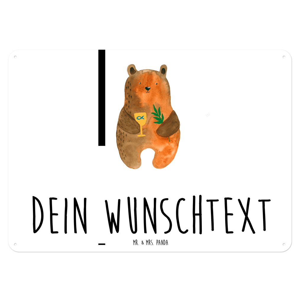 Personalisiertes Blechschild Konfirmation-Bär Blechschild, Metallschild, Geschenk Schild, Schild, Magnet-Metall-Schild, Deko Schild, Wandschild, Wand-Dekoration, Türschild, Bär, Teddy, Teddybär, Konfirmation, Kirche, evangelisch, Gottesdienst